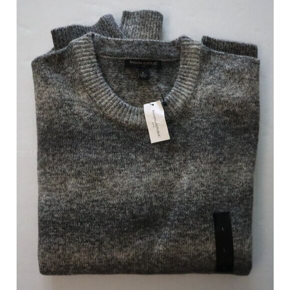 Banana Republic 734483-031 Men’s Sz L Gray Gradient Crew Neck Wool Blend Sweater - Picture 6 of 8